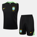 Conjunto Seleção Brasileira Regata 2024/25 - Preto e Verde