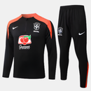 Conjunto Seleção Brasileira 2024/25 Treino - Preto e Laranja